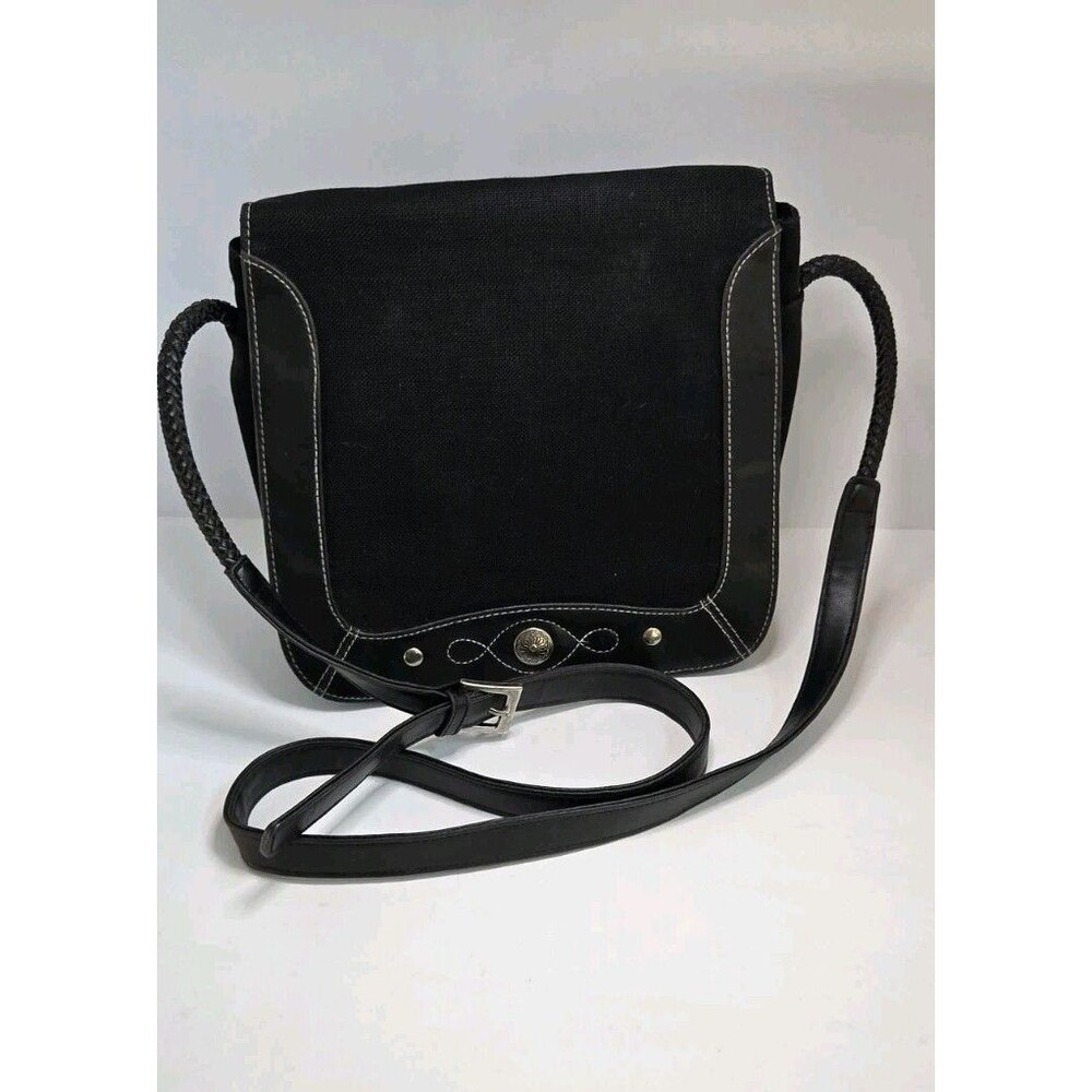 Canvas shoulder tote bag women's Many Compartments Cute Details 9" X 9"